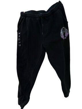 Cloak Angel Wings Joggers‎ Goth Y2K Streetwear Black Sweatpants L